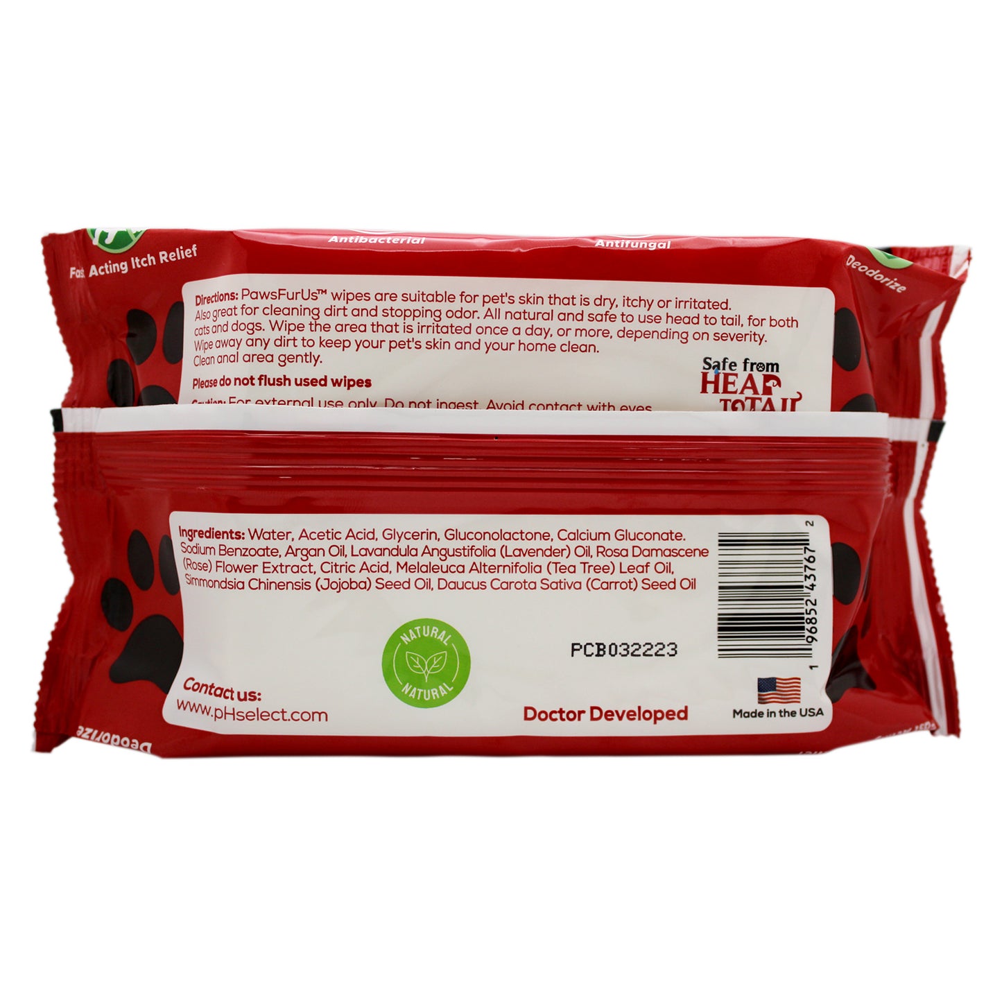 PawsFurUs Pet Wipes back packaging photo