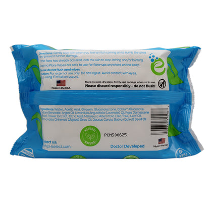 Eczema Flare Wipes back packaging photo