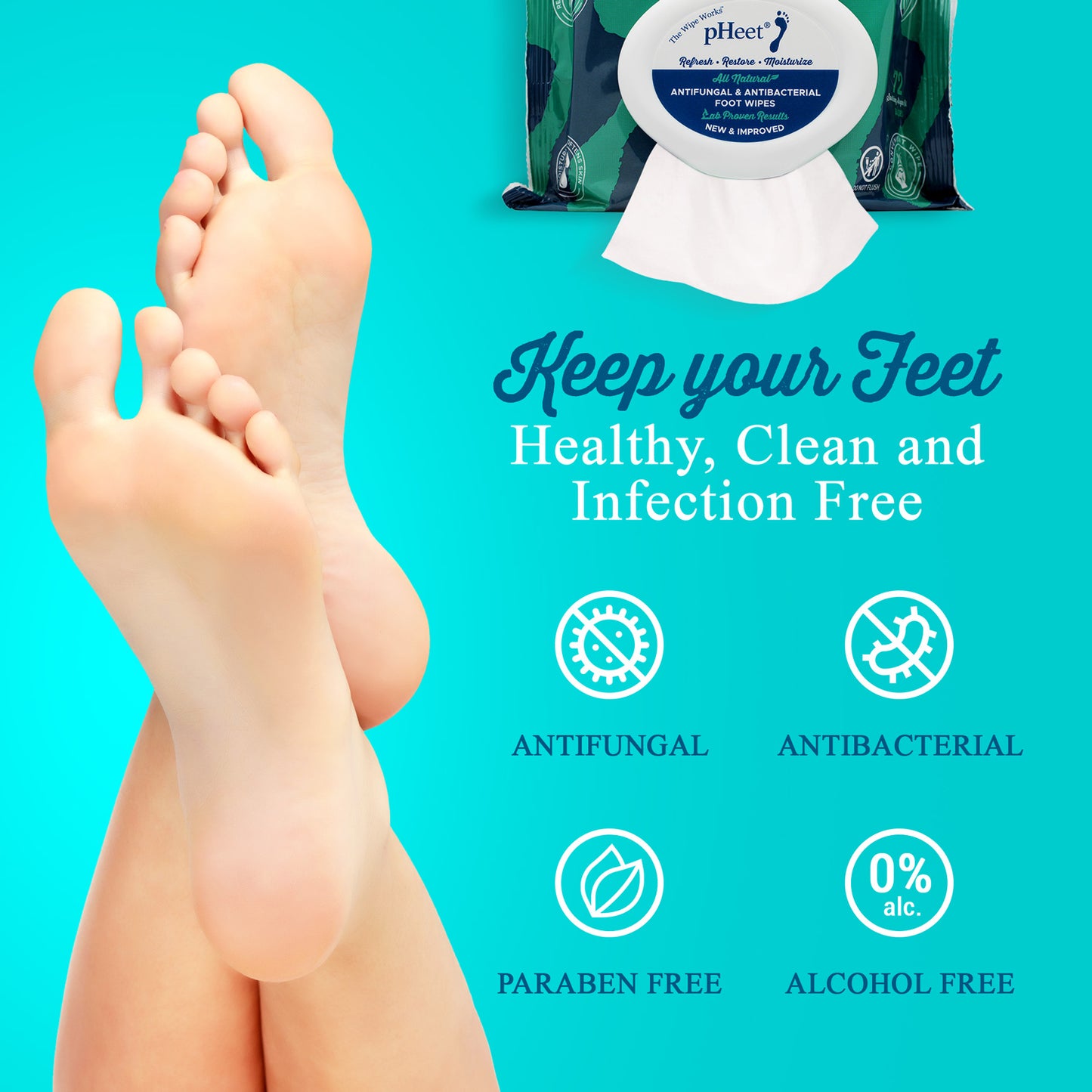 Keep your feet healthy, clean and infection free. It is antibacterial, antifungal, paraben free and alcohol free.