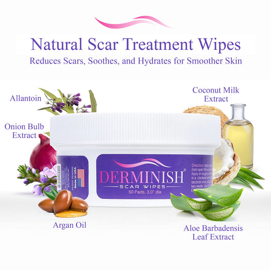 Natural Scar Treatment Wipes. Reduces Scars, Soothes, and Hydrates for Smoother Skin
