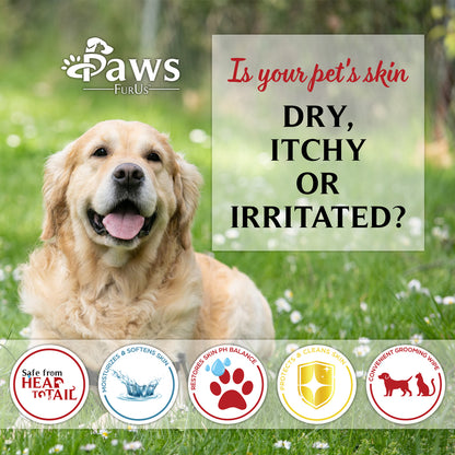 Is your pet's skin dry, itchy or irritated? PawsFurUs is safe from head to tail. It moisturizes & softens skin, restores skin pH balance, protects & cleans skin and is a convenient grooming wipe.