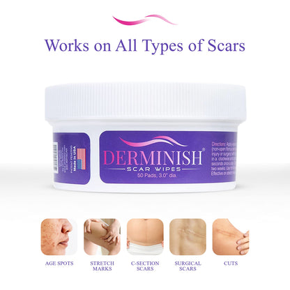 Works on all types of scars: age spots, stretch marks, c-section scars, surgical scars and cuts