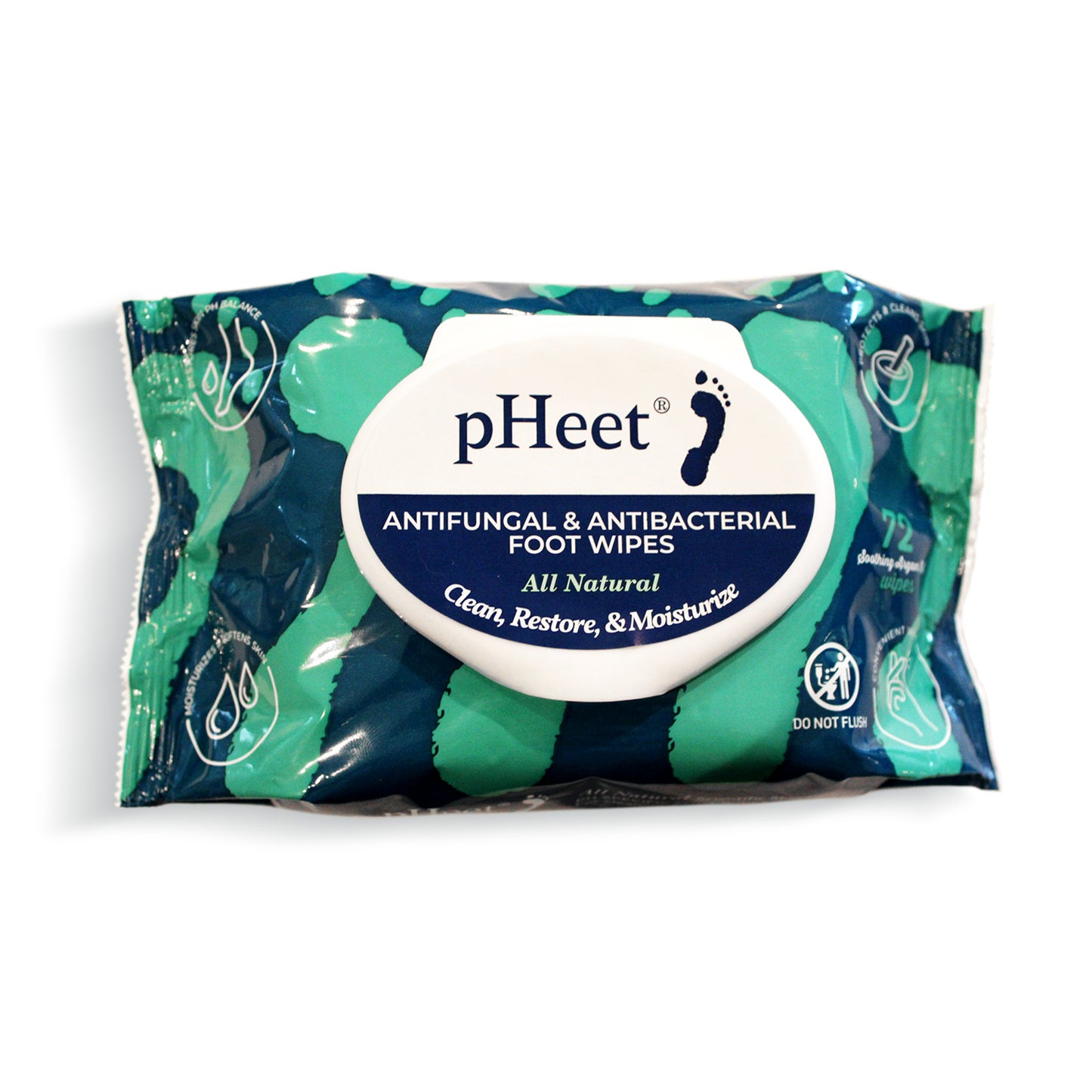 pHeet Foot Wipes front packaging photo