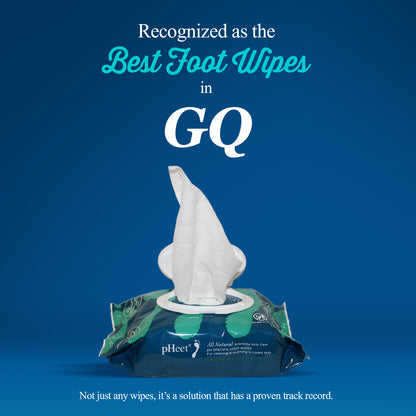 pHeet Foot Wipes are recognized as the Best Foot Wipes in GQ. Not just any wipes, it's a solution that has a proven track record.